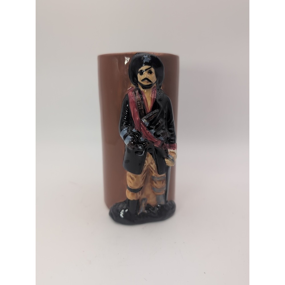 Jolly Rogers Pirate Tiki Cup Mug 3D White Skull Crossbones DW542 Vintage